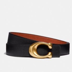 COACH SIGNATURE REVERSIBLE BELT WITH COACH EMBLEM